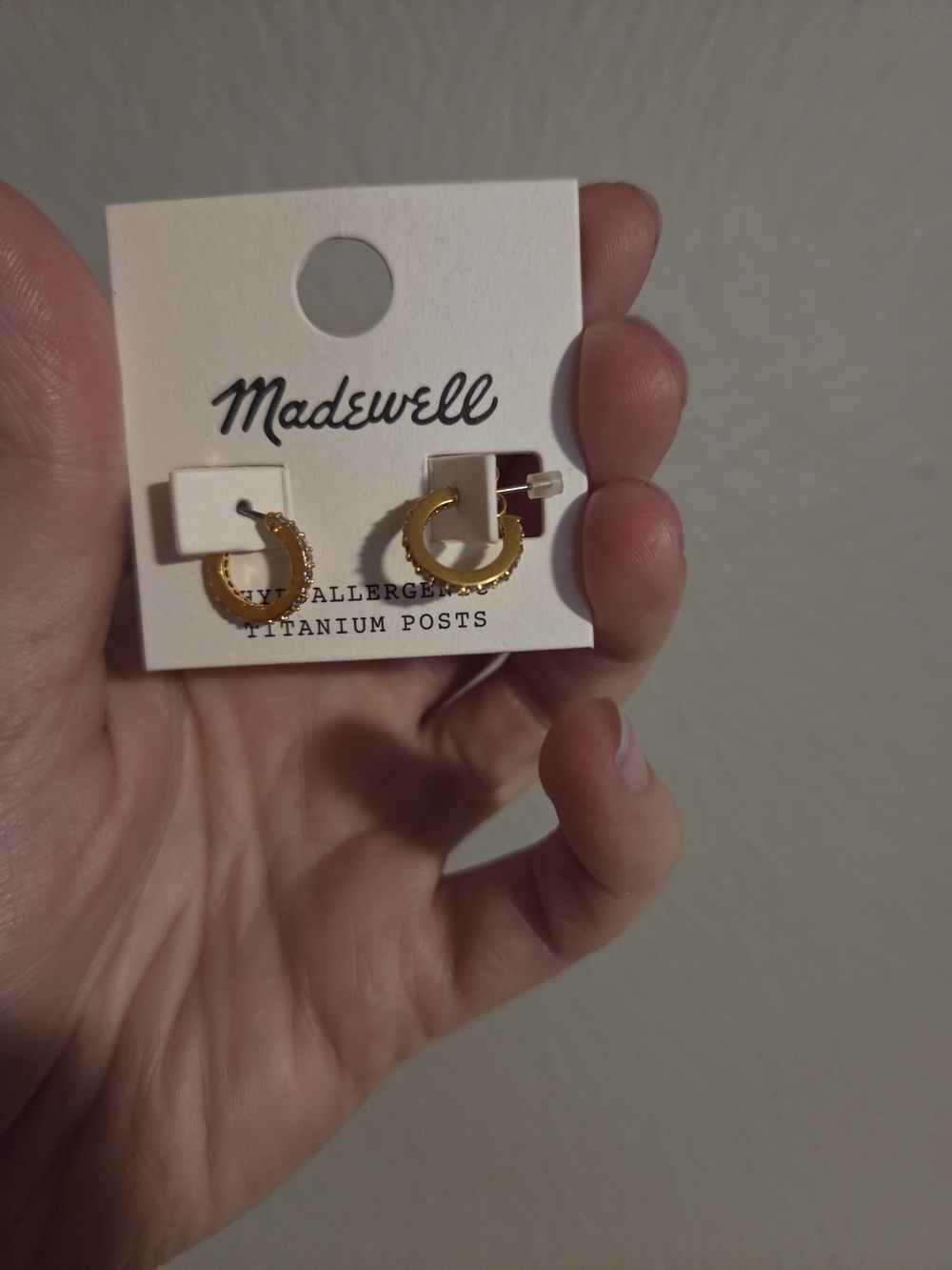 Madewell Sparkle Pavé Huggie Mini Hoop Earrings